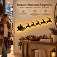 thumbnail image 4 of Fwttom Christmas Wall Decor with LED Lights Wooden Reindeer Sleigh Wall Lights Christmas Decorations Indooor for Holiday Home Decor, 4 of 8