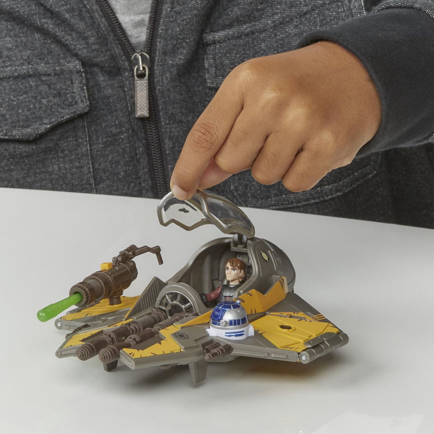 Star Wars Mission Fleet, Anakin Skywalker et chasseur Jedi, classe stellaire, figurine de 6 cm avec véhicule