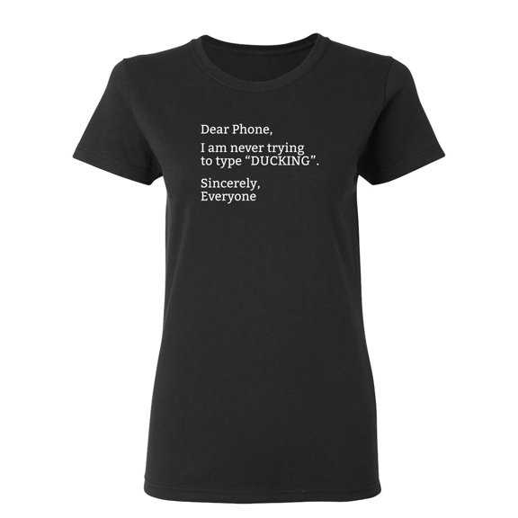 Never Trying To Type Ducking Sarcastic Novelty Gift Idea Adult Humor Funny Women's Casual Tees
