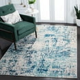 thumbnail image 2 of SAFAVIEH Madison Flowers Vintage Abstract Area Rug, Ivory/Turquoise, 6'7" x 6'7" Square, 2 of 8