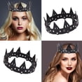 thumbnail image 2 of for Creative Leather Queen Crown Halloween Spiked Tiara Cosplay Carnival Headpie, 2 of 10