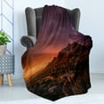 thumbnail image 4 of Arizona Soft Flannel Fleece Throw Blanket, Dramatic Sunset at North Scottsdale Canyon Canyon Valley Southwest Picture, Cozy Plush for Indoor and Outdoor Use, 50" x 70", Multicolor, by Ambesonne, 4 of 5