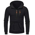 thumbnail image 4 of XIAONU Mens Hoodies Long Sleeves Drawstring Half Zip Pullover Hooded Sweatshirt Kangaroo Pocket Solid Color Trendy Hoodie Streetwear, 4 of 4