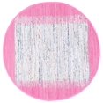 thumbnail image 2 of Safavieh Montauk 4' Round Hand Woven Cotton Rug in Ivory and Pink, 2 of 2