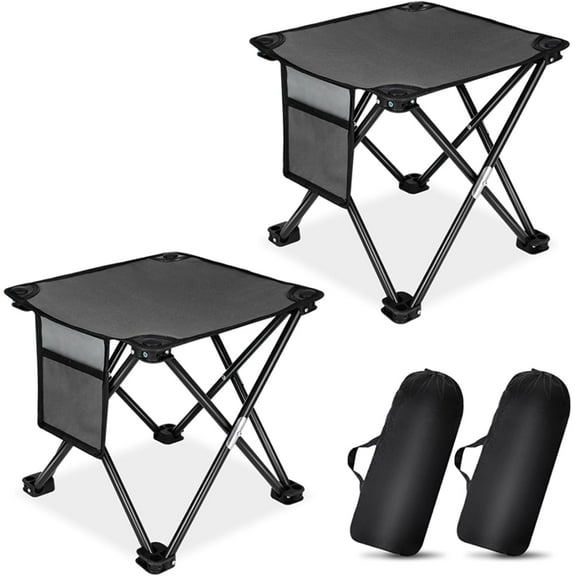 2 Pack Folding Camping Stool Portable Outdoor Camping Chair for Fishing BBQ Hiking Gardening and Beach,Travel with Carry Bag(Grey)