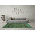 thumbnail image 3 of Ahgly Company Indoor Round Oriental Turquoise Blue Modern Area Rugs, 5' Round, 3 of 4