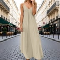 thumbnail image 2 of DHFJKG Summer Maxi Dresses For Women Spaghetti Strap Flowy Casual V Neck Beach Dress Vacation Travel Outfits Trendy Dresses, 2 of 5