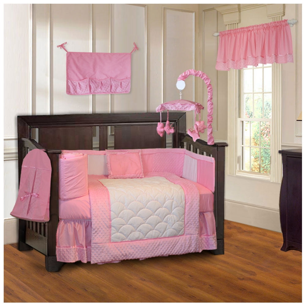 Babyfad Minky Pink 10 Piece Crib Bedding Set Walmart Canada