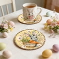thumbnail image 1 of Homekingdee Easter Bunny Wooden Scalding Protection Mat - Adorable Heat Resistant Coaster for Household Dining Table Coffee Cup Tea Cup, 1 of 6