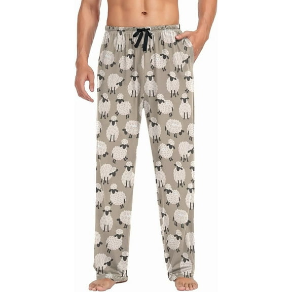 SKQIT Men's Pajama Pants Cute Sheep Soft Lounge Sleepwear Pjs Bottoms with Pockets