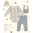 thumbnail image 3 of Millie & Myles Infant Pants Set - Baby Clothes for Boys and Girls with Bib and Long Sleeve Bodysuit, 3 of 7