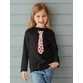 thumbnail image 6 of Tstars Boys Unisex Hearts Tie Valentine's Day Long Sleeve T Shirt, 6 of 6