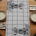 thumbnail image 5 of Table Runners 72 Inches Long Dress Scarves, Grey Yak Farmhouse Kitchen/Dining Table Runner, Coffee Tablerunners, Bathtub Country Gray Vintage Art 16x72 Inch, 5 of 9
