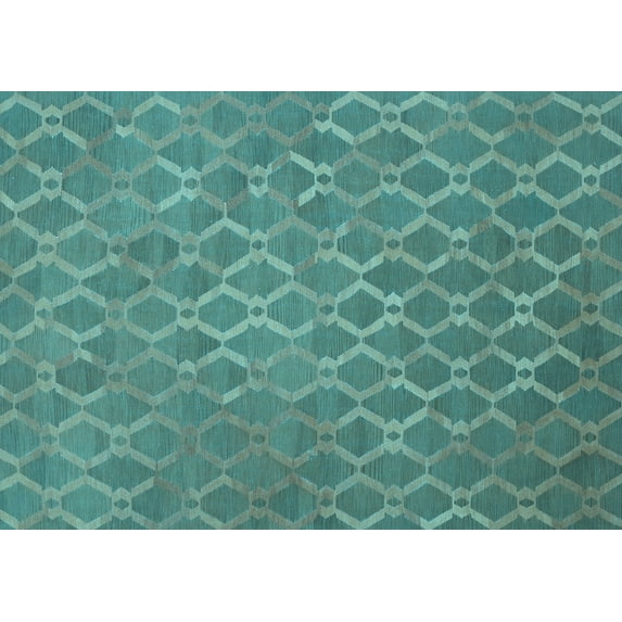 Ahgly Company Indoor Rectangle Abstract Light Blue Contemporary Area Rugs, 7' x 9'
