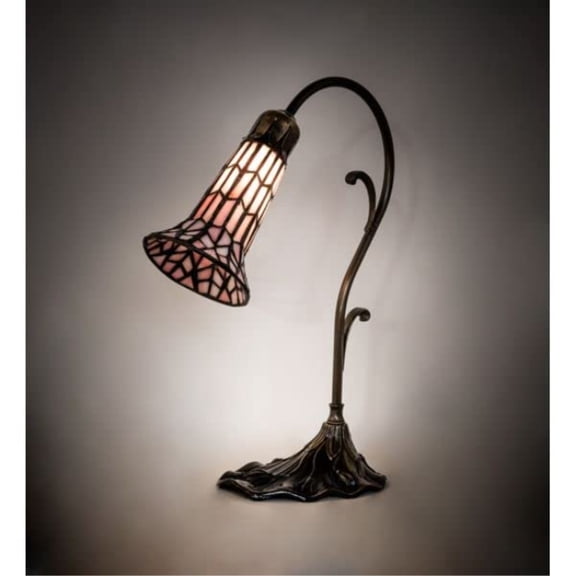 15" High Stained Glass Pond Lily Accent Lamp