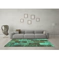 thumbnail image 3 of Ahgly Company Indoor Rectangle Patchwork Turquoise Blue Transitional Area Rugs, 7' x 9', 3 of 4