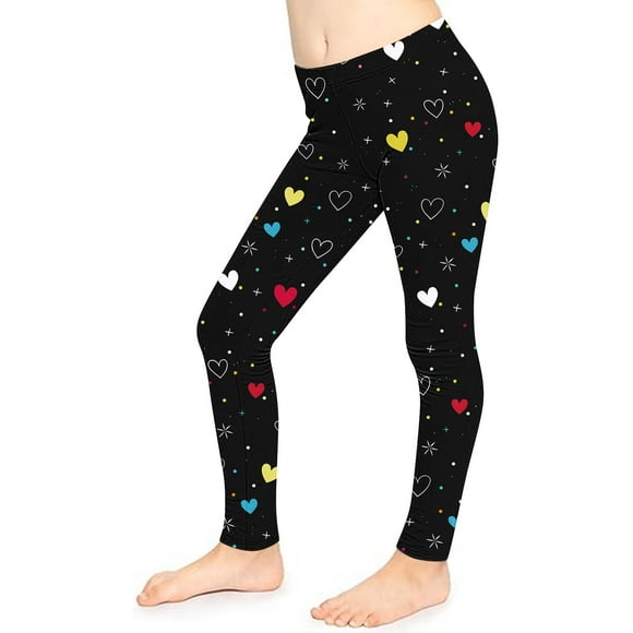 Odeerbi 3-8 Años Niñas Leggings Día de San Valentín Mallas Elásticas Pantalones de Verano Cintura Alta Panty Suave