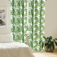 thumbnail image 2 of Ambesonne Jungle Curtains, Vintage Tropical Palm Leaf, Pair of 28"x84", Fern Green Lime, 2 of 5