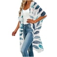 thumbnail image 5 of Frostluinai Women Summer Bikini Kimono Bathing Suit Cover Ups Open Front 3/4 Sleeve Boho Cardigans Plus Size Kimonos Coverups for Swimwear, 5 of 6