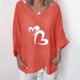 thumbnail image 2 of Blusa suelta con cuello en V y manga tres cuartos con estampado elegante para mujer OAVQHLG3B Store  lin121212, 2 of 4
