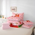 thumbnail image 6 of meiyoeat Girls Personalized Monogram 7 Pieces Full Size Bedding Sets,Strawberry Themed Initial Full Size Bed in a Bag For Girl,Pink Reversible, 6 of 7