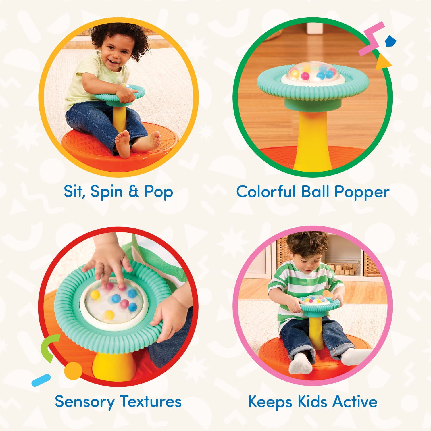 Battat Twist & Spin Activity Toy 3 Pieces with Ball Popper, Toddler 18 Months and Preschool Toys  (图3) Battat Twist & Spin Activity Toy 3 Pieces with Ball Popper, Toddler 18 Months and Preschool Toys  (图3)