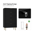 thumbnail image 4 of Home Fluted Wood Dresser 5 Drawers Dresser for Bedroom, Modern Chest of Drawers, Tall White Dresser with Gold Handle, Wood Drawer Organizer for Bedroom, Living Room, Hallway, Entryway, 4 of 7