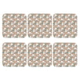 thumbnail image 2 of Pofeuu Cute Rabbit Floral Print Leather Coasters Set of 6, Round Cups Mugs Mat Pad for Home Kitchen Heat Resistant Drink Coasters,Square, 2 of 7