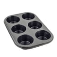 thumbnail image 1 of tredstone 6 Tasses Grand Pain Rond Biscuit Pizza Muffin Non Bâton Plateau Cuisson Pudding Moule Noir Qualité Alimentaire, 1 of 6