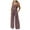 Purple, variant on Women's Casual Loose Jumpsuits One Piece Sleeveless Printed Wide Leg Long Pant Rompers Overalls with Pockets