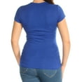 thumbnail image 3 of I.N.C Womens Textured Basic T-Shirt, Blue, Small, 3 of 3