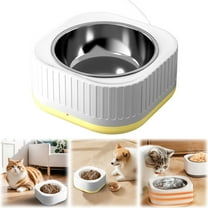 Heated Pet Bowl, Automatic Thermostatic Control Outdoor Water Bowl for Dogs and Cats, Frost Proof Anti-Freeze Dish for Winter Use, Plug-in Electric, Yin-09