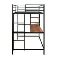 thumbnail image 6 of Twin Size Loft Bed with shelf & Desk, Metal Loft Bed Frame with Full-Length Guardrail for Kids, Teens, No Box Spring Needed, Black, 6 of 7