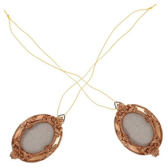 ELAYARD Mini Vintage Photo Frame Ornaments for Holiday Decor, Compact Resin Decorative Accents, 2 Pieces