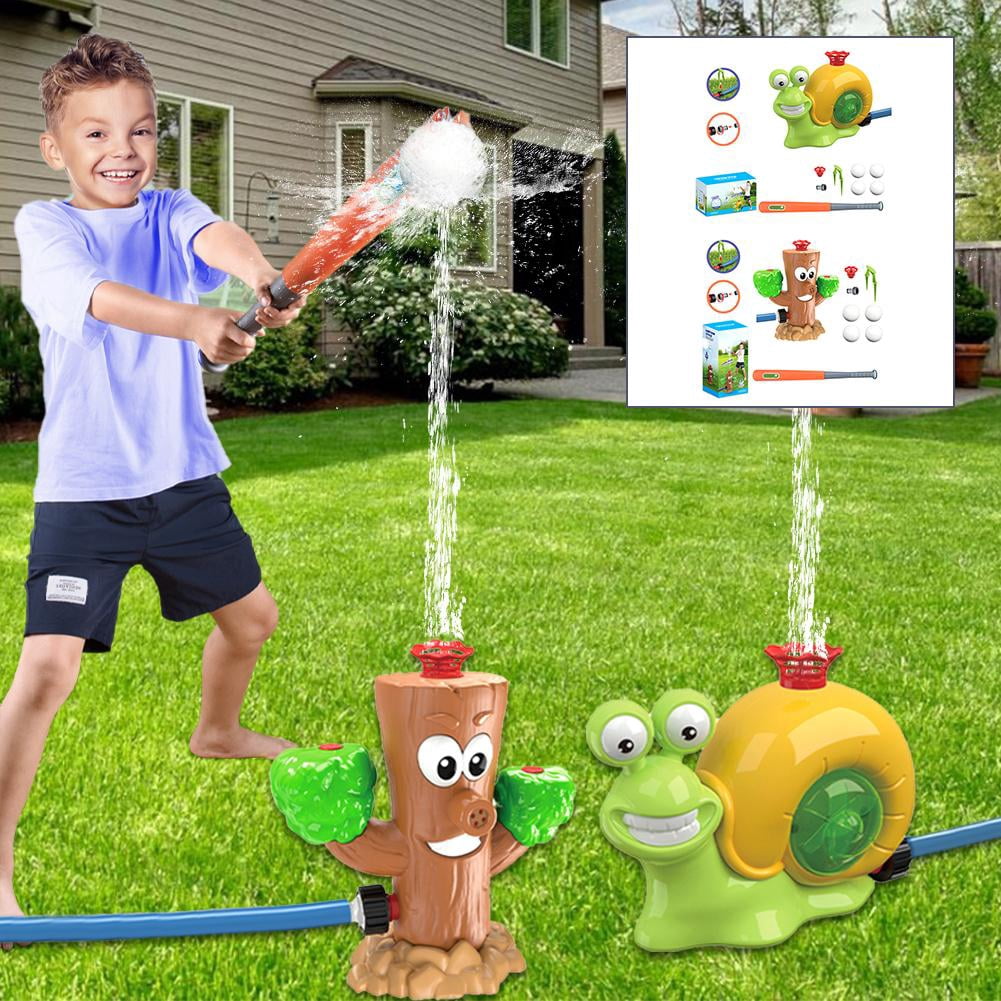Water Sprinkler, Outdoor Water Spray Toy with Baseball Game Play, Garden Hose Splash Toy for Backyard Summer Fun