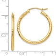 thumbnail image 4 of 14K Yellow Gold Earring Hoop Women'S 25 mm Diamond-Cut 2Mm Round Tube Earrings, 4 of 4