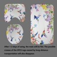 thumbnail image 4 of 4PCS Colorful Leaves Floral Shower Curtain Sets, Waterproof Fabric White Shower Curtain, Non-Slip Bath Mat Bathroom Rugs Watercolor Flower Plant Botanical Bird Nature Boho Floral Bathroom Decor, 4 of 7