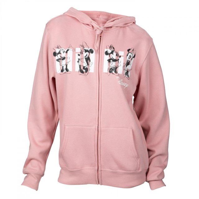 Minnie Mouse Classique Croquis Rose Poussiéreux Chandail à Capuchon à Fermeture Éclair - Grand