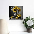 thumbnail image 3 of JEUXUS Retro Sunflowers Wall Decor Black and White Wall Art Still Life Canvas Oil Painting Framed Fruit Food Prints Flower Picture Home Decoration for Kitchen, 3 of 4