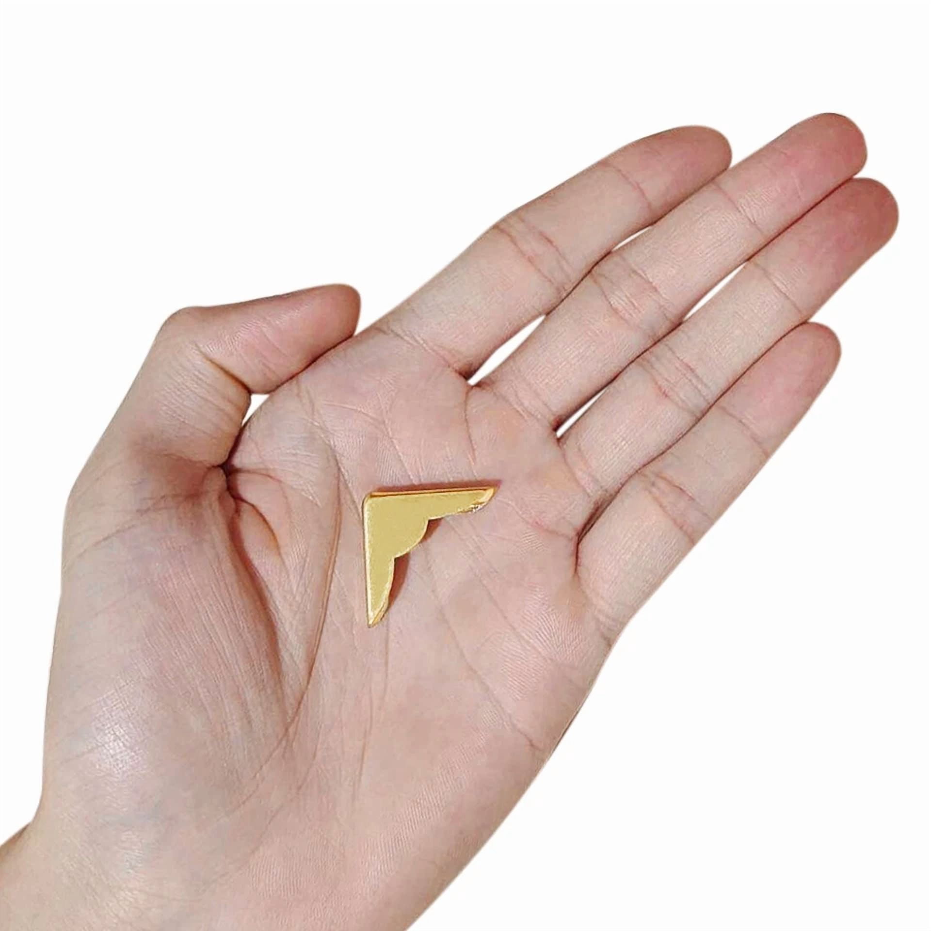 30 Pcs 22 X 22 X 6Mm Metal Book Corner Protectors Edge Cover Guard Gold Tone