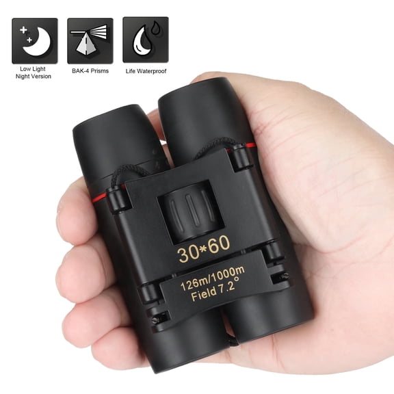 BFVV 30x60 Pocket Compact Binoculars for Adults & Kids - High Power HD with Low-Light Night Vision, Ideal for Bird Watching, Hunting, Concerts, Outdoor Hiking - Small, Lightweight