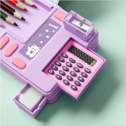 Ristpal Multi Function Cute Pencil Box (6-12), With calculator,Sharpener, Schedule (Purple)