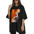 thumbnail image 4 of Plus Size Shirt for Women Black Tops for Women Short Sleeves Shirt for Women T Shirt Crewneck Shirt for Women XL, 4 of 5