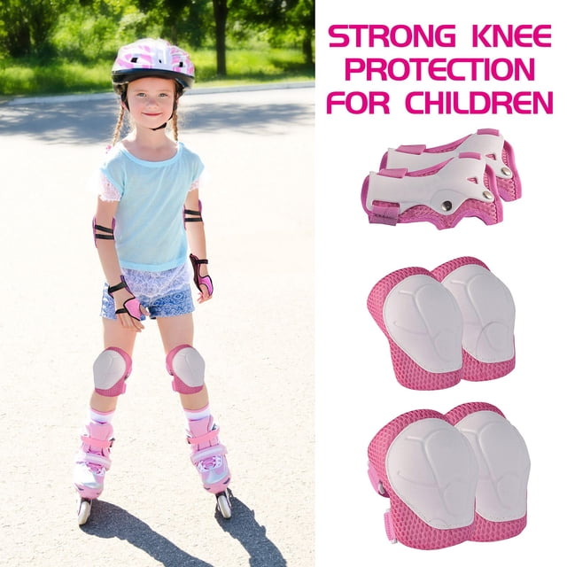 Ensemble de Protection pour Enfants avec Protège-Coudes, Genoux et Poignets Rembourrés pour Activités Extérieures
