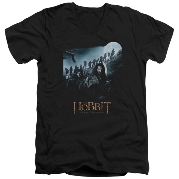 The Hobbit A Journey S/S Adult V-Neck T-Shirt Black