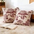 thumbnail image 4 of COOKCOK Set of 2 Floral Vintage Throw Pillow Covers Neutral Accent Print Decorative Cushion Covers Farmhouse Home Decor for Sofa Chair Couch Bedroom Living Room Outdoor, 20"20", Mahogany, 4 of 7