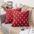 thumbnail image 2 of 2PCS Christmas Decorative Throw Pillow Covers Rhombic Jacquard Pillowcase Cushion Case Square for Couch Sofa Bed Living Room Bedroom, 18x18 Inch,, 2 of 8