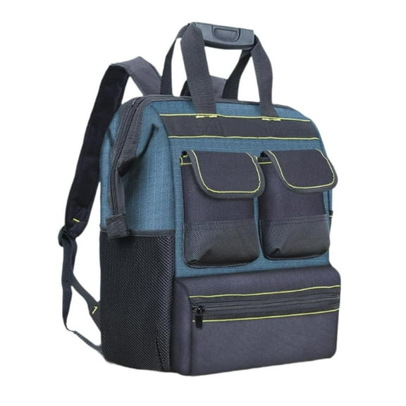 figatia Electrician Tool Storage Bag Backpack 12.2x7.8x17inch for Worksite Versatile Waterproof with Carrying Handle with Padded Back