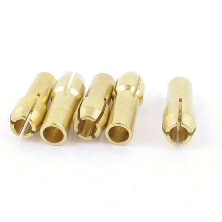 5 Pcs Gold Tone 3.2mm Clamping Dia 5mm Shank Dia Collet Rotary Tool for