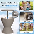 thumbnail image 3 of PATIOEASY 8 Gallon Adjustable Height Outdoor Ice Bucket – Outdoor Patio Cooler Bar Table with Drain Plug, Rattan-Style Resin Cool Bar for Poolside, Deck, BBQ & Parties -Black, 3 of 7